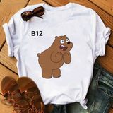 Áo Thun Nữ HappyTee -Những Mẫu Áo Thun Sắc Trắng We Are Bear Chất Cotton 100% Cao Cấp