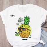 Áo Thun HappyTee - Những Mẫu Áo Thun Sắc Trắng Họa Tiết Trái Dứa Chất Cotton 100% Cao Cấp