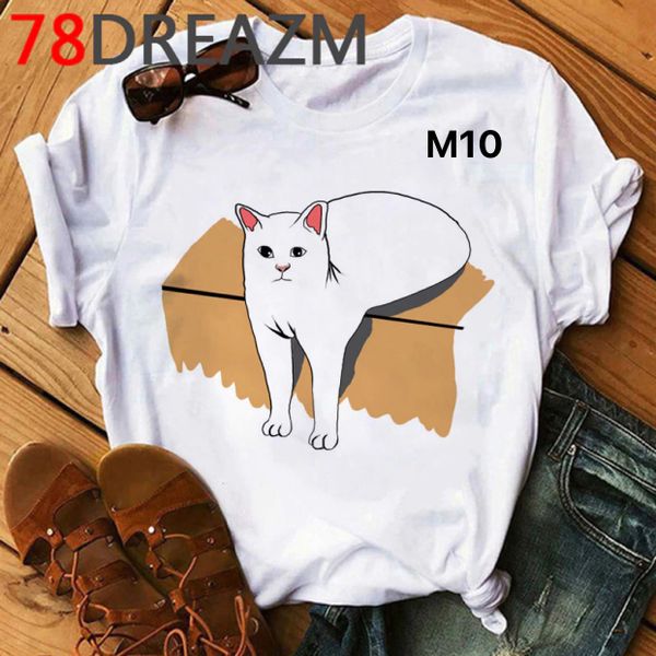 Áo Thun Nữ  HappyTee - Những Mẫu Áo Thun Sắc Trắng Họa Tiết Mèo Đáng Yêu Ngộ Nghĩnh Chất Cotton 100% Cao Cấp