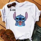 Áo Thun  HappyTee - Mẫu Áo Thun In Họa Tiết Stitch Đáng Yêu Chất Cotton 100% Cao Cấp