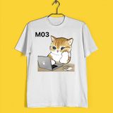 Áo Thun Nữ HappyTee - Mẫu Áo Thun Họa Tiết Mèo Đáng Yêu Chất Cotton 100% Cao Cấp