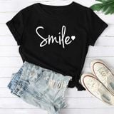 Áo Thun Nữ HappyTee - Mẫu Áo Thun Smile Chất Cotton 100% Cao Cấp