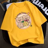 Áo Thun Nữ HappyTee - Mẫu Áo Thun Họa Tiết Gấu Đáng Yêu Lovely Bear Chất Cotton 100% Cao Cấp