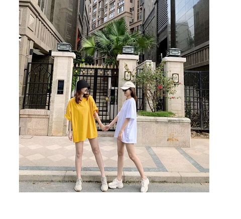 Áo Thun Tay Lỡ Nữ HappyTee - Mẫu Áo Thun Tay Lỡ Họa Tiết Basic Chất Cotton 100% Cao Cấp