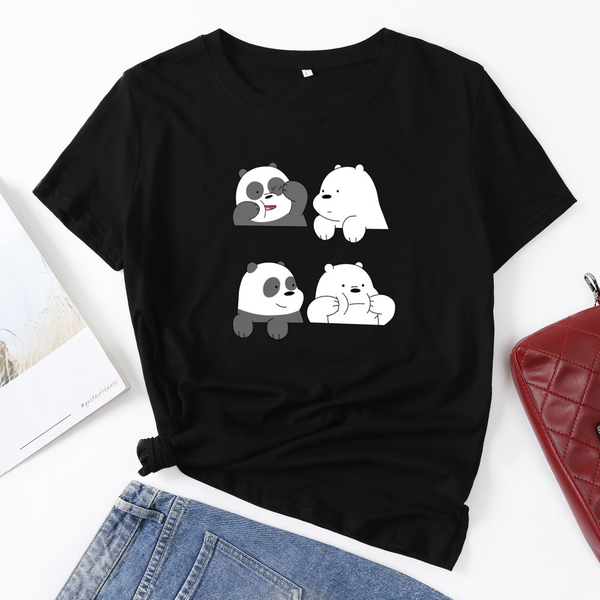 Áo Thun Nữ  HappyTee - Mẫu Áo Thun We Are Bear Chất Cotton 100% Cao Cấp