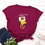 Áo Thun Nữ HappyTee - Mẫu Áo Thun DO NOT DISTURB CATNAPPING Chất Cotton 100% Cao Cấp