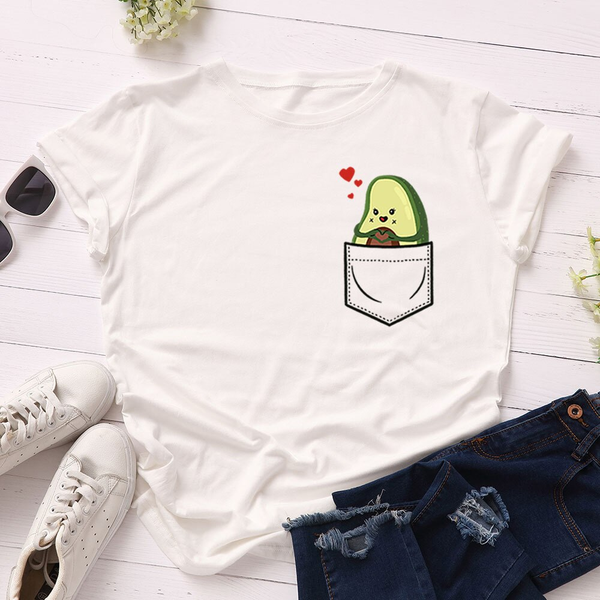 Áo Thun Nữ HappyTee - Mẫu Áo Thun Họa Tiết Bé Bơ Chất Cotton 100% Cao Cấp