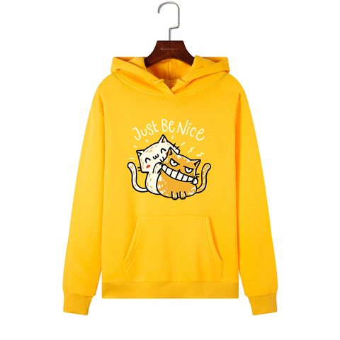 Áo Hoodie HappyTee - Mẫu Áo Hoodie Just Be Nice Chất Cotton 100% Cao Cấp