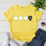 Áo Thun Nữ HappyTee - Mẫu Áo Thun Họa Tiết Những Chú Cừu Đáng Yêu Chất Cotton 100% Cao Cấp