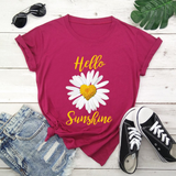 Áo Thun Nữ  HappyTee - Mẫu Áo Thun Hello Sunshine Chất Cotton 100% Cao Cấp