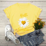 Áo Thun Nữ  HappyTee - Mẫu Áo Thun Hello Sunshine Chất Cotton 100% Cao Cấp