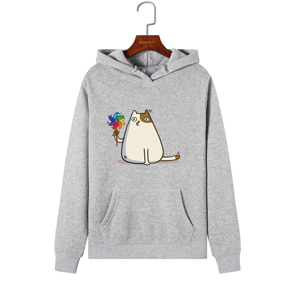 Áo Hoodie  HappyTee - Mẫu Áo Hoodie Họa Tiết Chú Mèo Đáng Yêu Chất Cotton 100% Cao Cấp