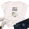 Áo Thun Nữ HappyTee - Mẫu Áo Thun Họa Tiết Cừu 100% WOOL Chất Cotton 100% Cao Cấp