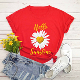 Áo Thun Nữ  HappyTee - Mẫu Áo Thun Hello Sunshine Chất Cotton 100% Cao Cấp