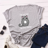 Áo Thun Nữ HappyTee - Mẫu Áo Thun I'm Not Cat I'm Just Fluffy Chất Cotton 100% Cao Cấp