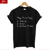 Áo Thun Nữ HappyTee - Mẫu Áo Thun Things To Do Today Chất Cotton 100% Cao Cấp