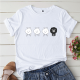 Áo Thun Nữ HappyTee - Mẫu Áo Thun Họa Tiết Những Chú Cừu Đáng Yêu Chất Cotton 100% Cao Cấp