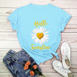 Áo Thun Nữ  HappyTee - Mẫu Áo Thun Hello Sunshine Chất Cotton 100% Cao Cấp