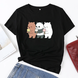 Áo Thun Nữ HappyTee - Mẫu Áo Thun We Are Bear Chất Cotton 100% Cao Cấp