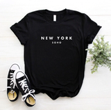 Áo Thun HappyTee - Mẫu Áo ThunNEW YORK SOHO Chất Cotton 100% Cao Cấp