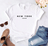 Áo Thun HappyTee - Mẫu Áo ThunNEW YORK SOHO Chất Cotton 100% Cao Cấp