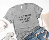 Áo Thun HappyTee - Mẫu Áo Thun In Chữ I'm NOT ANGRY This is just my face Chất Cotton 100% Cao Cấp