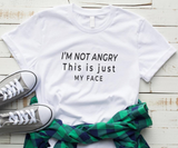 Áo Thun HappyTee - Mẫu Áo Thun In Chữ I'm NOT ANGRY This is just my face Chất Cotton 100% Cao Cấp