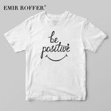 Áo Thun HappyTee - Mẫu Áo Thun Be Positive Chất Cotton 100% Cao Cấp