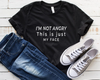 Áo Thun HappyTee - Mẫu Áo Thun In Chữ I'm NOT ANGRY This is just my face Chất Cotton 100% Cao Cấp