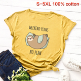 Áo Thun HappyTee - Mẫu Áo Thun WEEKEND PLANS NO PLAN Chất Cotton 100% Cao Cấp