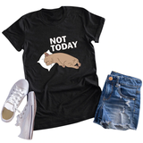 Áo Thun Nữ HappyTee - Mẫu Áo Thun Họa tiết Chú Chó Đáng Yêu Not Today Chất Cotton 100% Cao Cấp