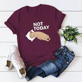 Áo Thun Nữ HappyTee - Mẫu Áo Thun Họa tiết Chú Chó Đáng Yêu Not Today Chất Cotton 100% Cao Cấp