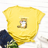 Áo Thun Nữ HappyTee - Mẫu Áo Thun Họa Tiết Mèo Đáng Yêu I'm not in a bad mood everyone is just annoying Chất Cotton 100% Cao Cấp