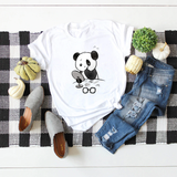 Áo Thun Nữ HappyTee - Mẫu Áo Thun Họa Tiết Chú Gấu Trúc Panda Chất Cotton 100% Cao Cấp