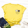 Áo Thun Nữ HappyTee - Mẫu Áo Thun In Góc Họa Tiết 2 Chú Mèo Con  Chất Cotton 100% Cao Cấp