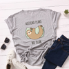 Áo Thun HappyTee - Mẫu Áo Thun WEEKEND PLANS NO PLAN Chất Cotton 100% Cao Cấp