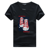 Áo Thun Nam HappyTee - Mẫu Áo Thun Họa Tiết Giày Sneaker Authentic Orginals Chất Cotton 100% Cao Cấp