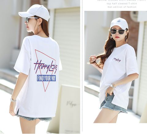 Áo Thun Tay Lỡ Nữ HappyTee - Mẫu Áo Thun Tay Lỡ Họa Tiết Đẹp Trẻ Trung Chất Cotton 100% Cao Cấp