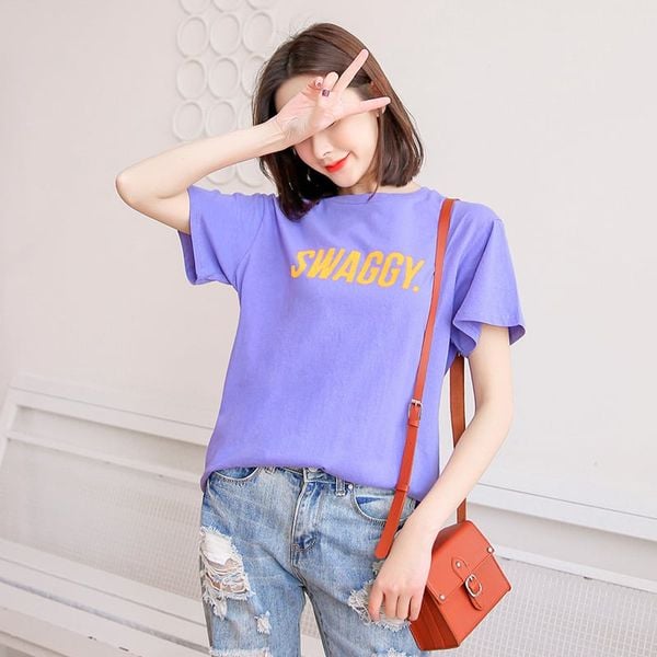 Áo Thun Nữ  HappyTee - Mẫu Áo Thun SWAGGY Chất Cotton 100% Cao Cấp