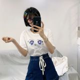 Áo Thun Nữ HappyTee - Mẫu Áo Thun Họa Tiết Đôi Mắt Đáng Yêu Quyến Rủ Chất Cotton 100% Cao Cấp