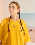 Áo Thun Tay Lỡ Unisex HappyTee - Mẫu Áo Thun Tay Lỡ In 2 Mặt Họa Tiết Mặt Cười Nét Cá Tính  Chất Cotton 100% Cao Cấp