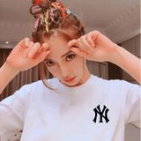 Áo Thun Nữ HappyTee - Mẫu Áo Thun NY New York Yankess Chất Cotton 100% Cao Cấp