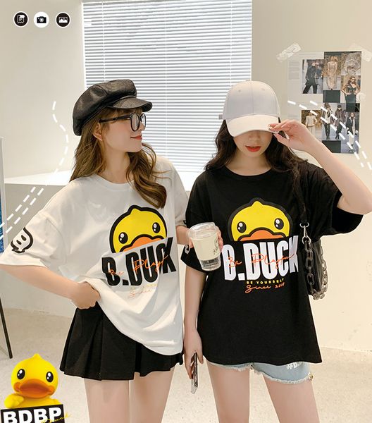 Áo Thun Tay Lỡ Nữ  HappyTee - Mẫu Áo Thun Họa Tiết Vịt Đáng Yêu Be Duck Chất Cotton 100% Cao Cấp