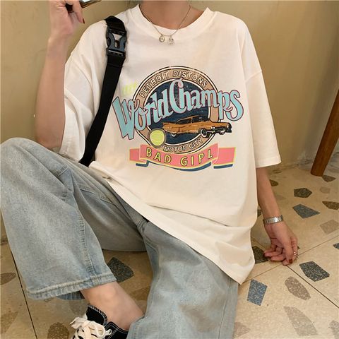 Áo Thun Tay Lỡ Nữ HappyTee - Mẫu Áo Thun Tay Lỡ WORLD CHAMP Chất Cotton 100% Cao Cấp
