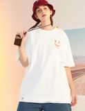 Áo Thun Tay Lỡ Unisex HappyTee - Mẫu Áo Thun Tay Lỡ In 2 Mặt Họa Tiết Mặt Cười Nét Cá Tính  Chất Cotton 100% Cao Cấp