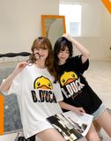 Áo Thun Tay Lỡ Nữ  HappyTee - Mẫu Áo Thun Họa Tiết Vịt Đáng Yêu Be Duck Chất Cotton 100% Cao Cấp