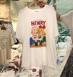 Áo Thun Nữ HappyTee - Mẫu Áo Thun HENRY Chất Cotton 100% Cao Cấp