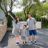 Áo Gia Đình Familylove - Áo gia đình Có Cổ Phối Dây Kéo Logo Our Đơn Giản Dễ Mặc Chất Nỉ Da Cá Cotton