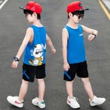 Bộ quần áo bé trai Familylove - Set quần áo ba lỗ bé trai chú gấu dễ thương chất cotton 100% mềm mịn thoáng mát