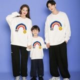 Áo sweater gia đình Familylove - Áo Sweater họa tiết cầu vồng SMILEY chất liệu nỉ da cá cao cấp
